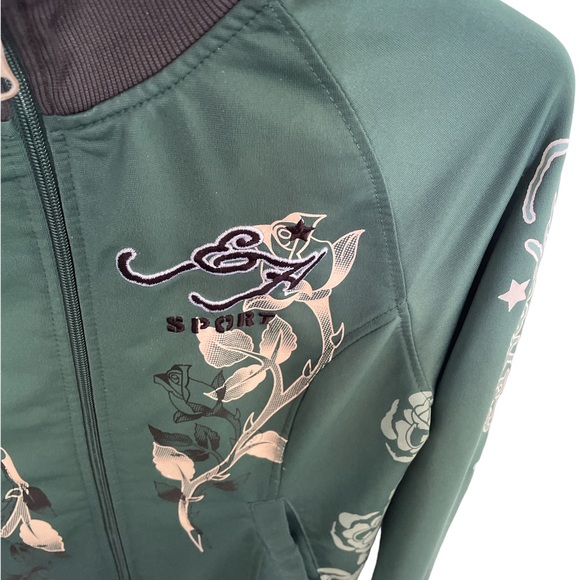 Y2K women’s Ed Hardy embroidered lightweight jacket, medium - Picture 3 of 5
